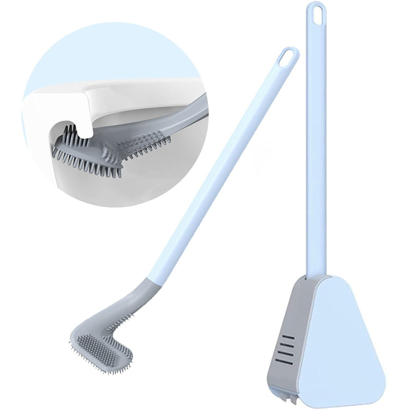Flexible Silicone Golf Toilet Brush with Long Handle and Wall Mount