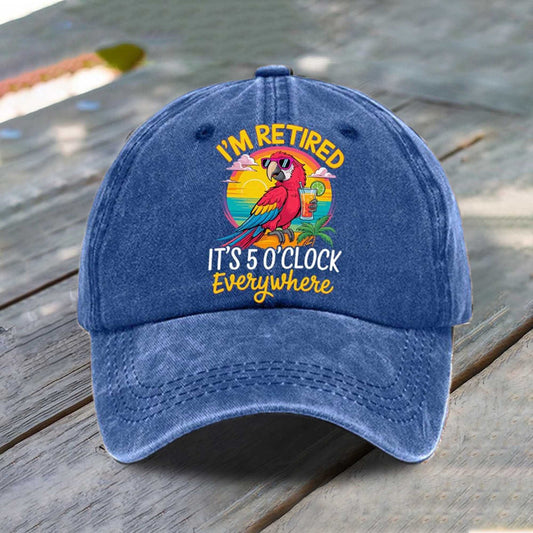 Parrot Graphic Cap with Adjustable Strap for Retirees