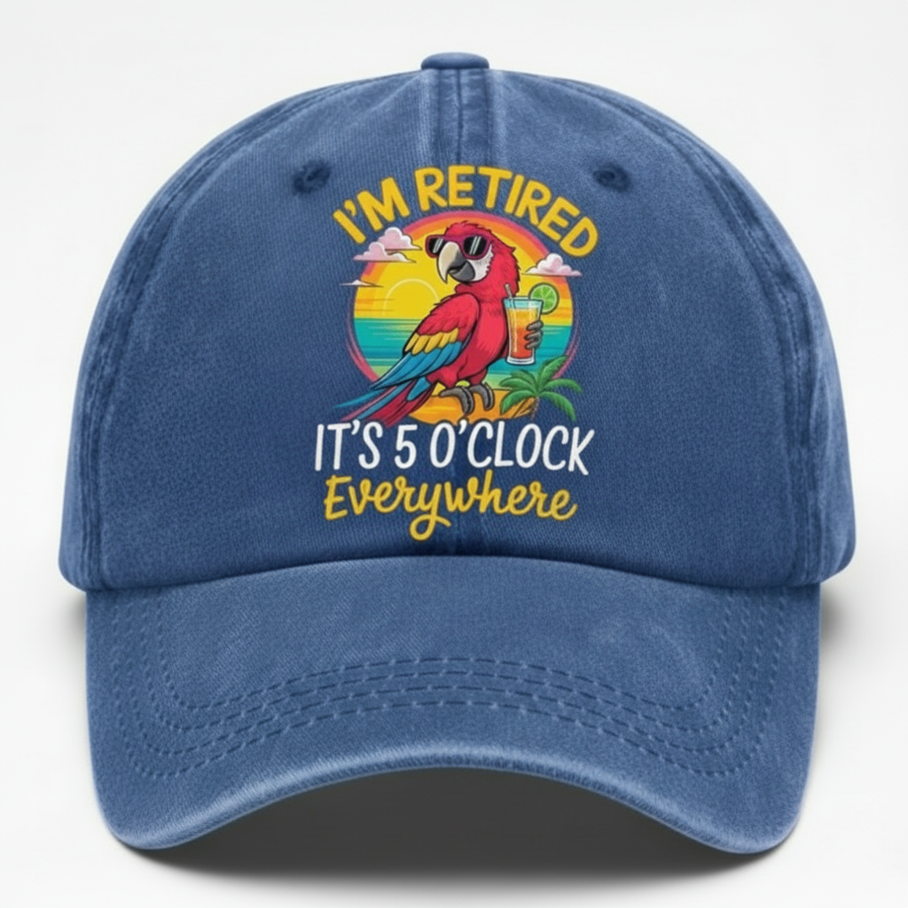 Parrot Graphic Cap with Adjustable Strap for Retirees