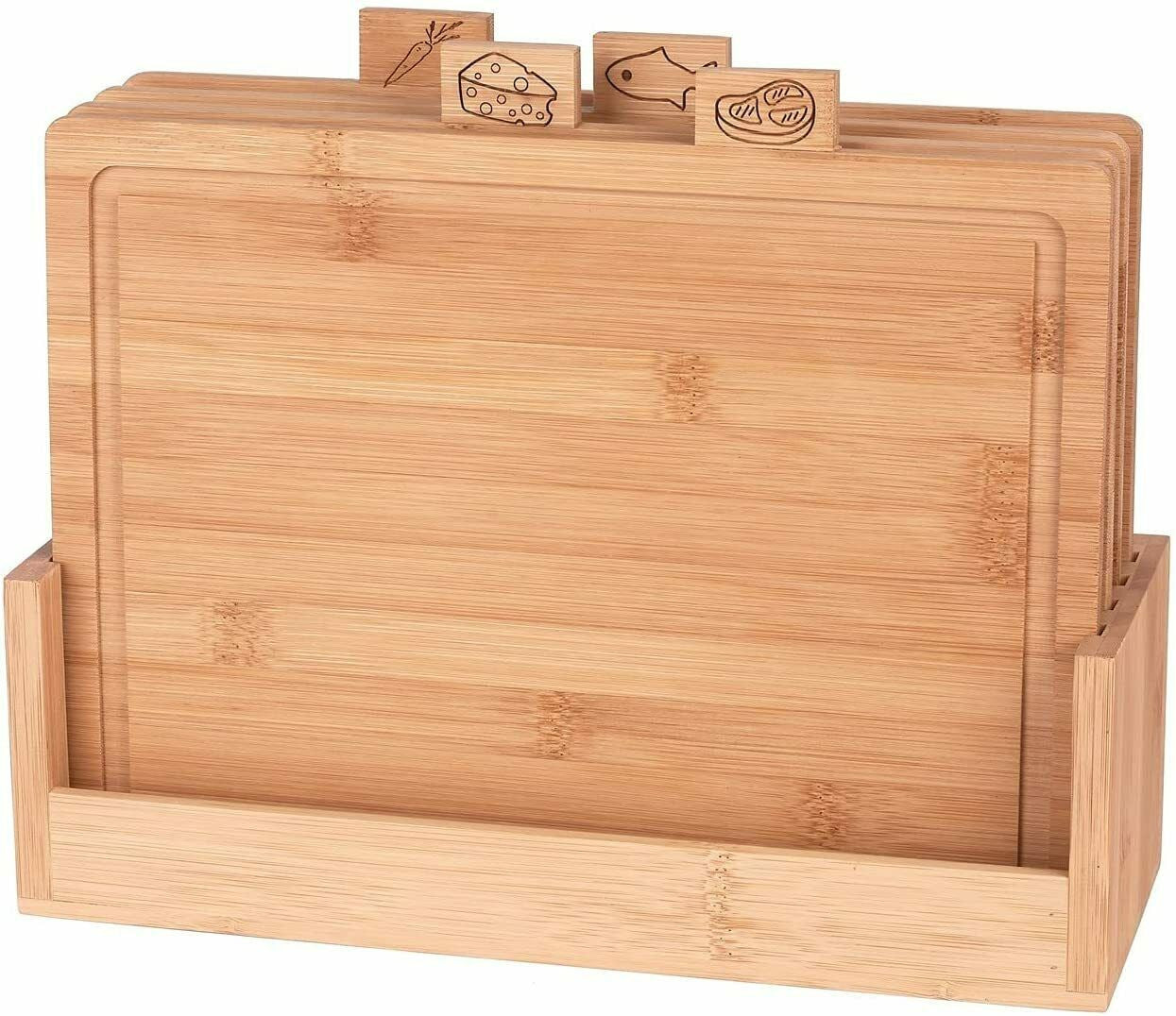 Cutting Board Set with Smart Storage and Tabs for Food Separation