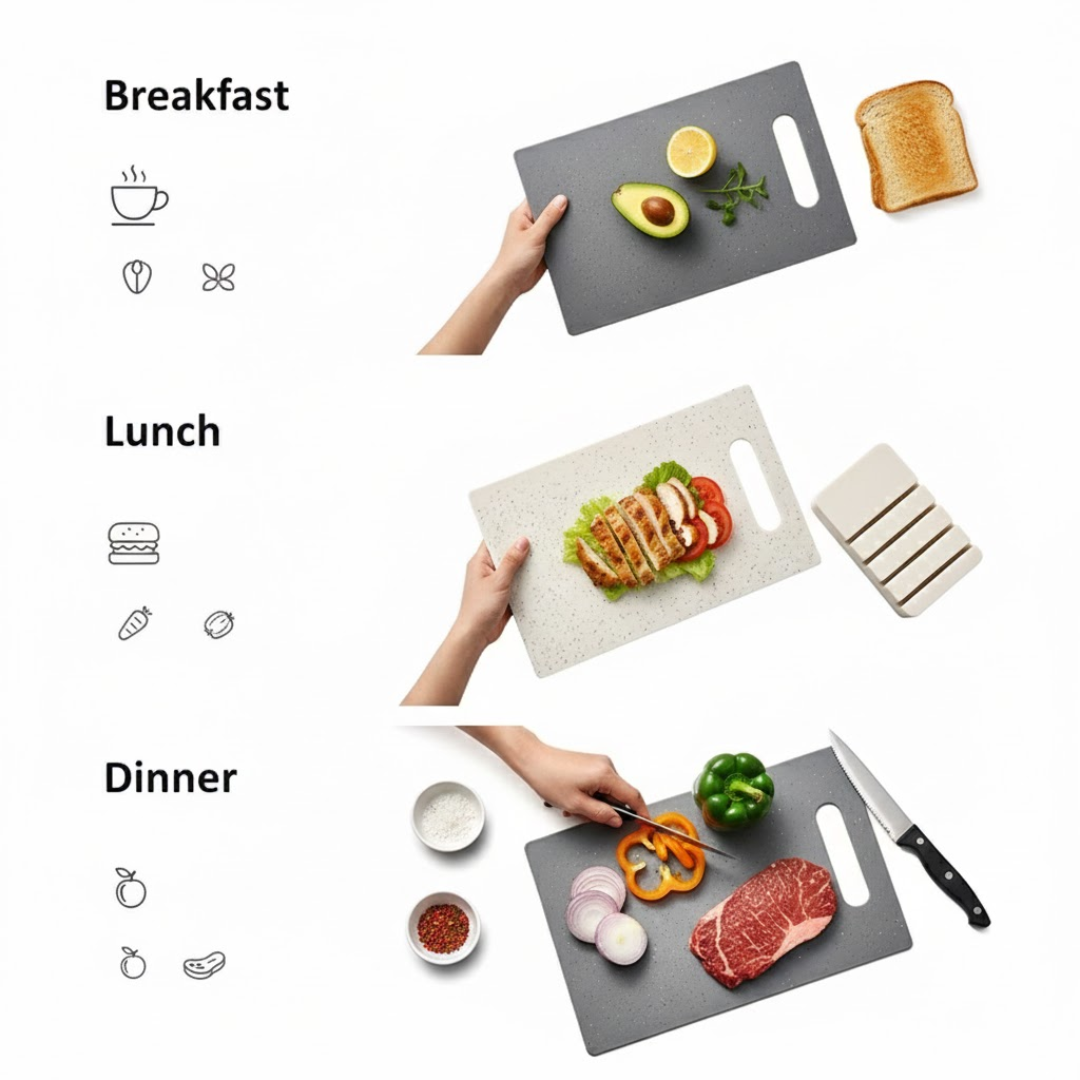 Hygienic Plastic Cutting Board Set for Safe Food Preparation