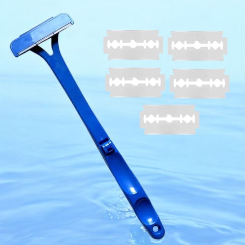 Men's Back Shaver with Extra Long Handle and Replaceable Blades