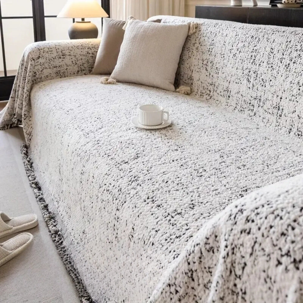 Reversible Boho Cotton Sofa Protector with Non-Slip Backing