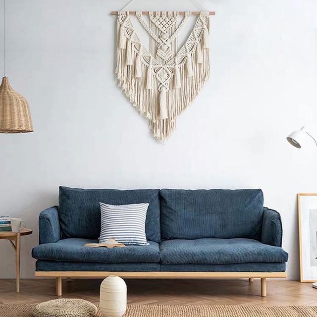 Bohemian Macrame Wall Tapestry with Geometric Design