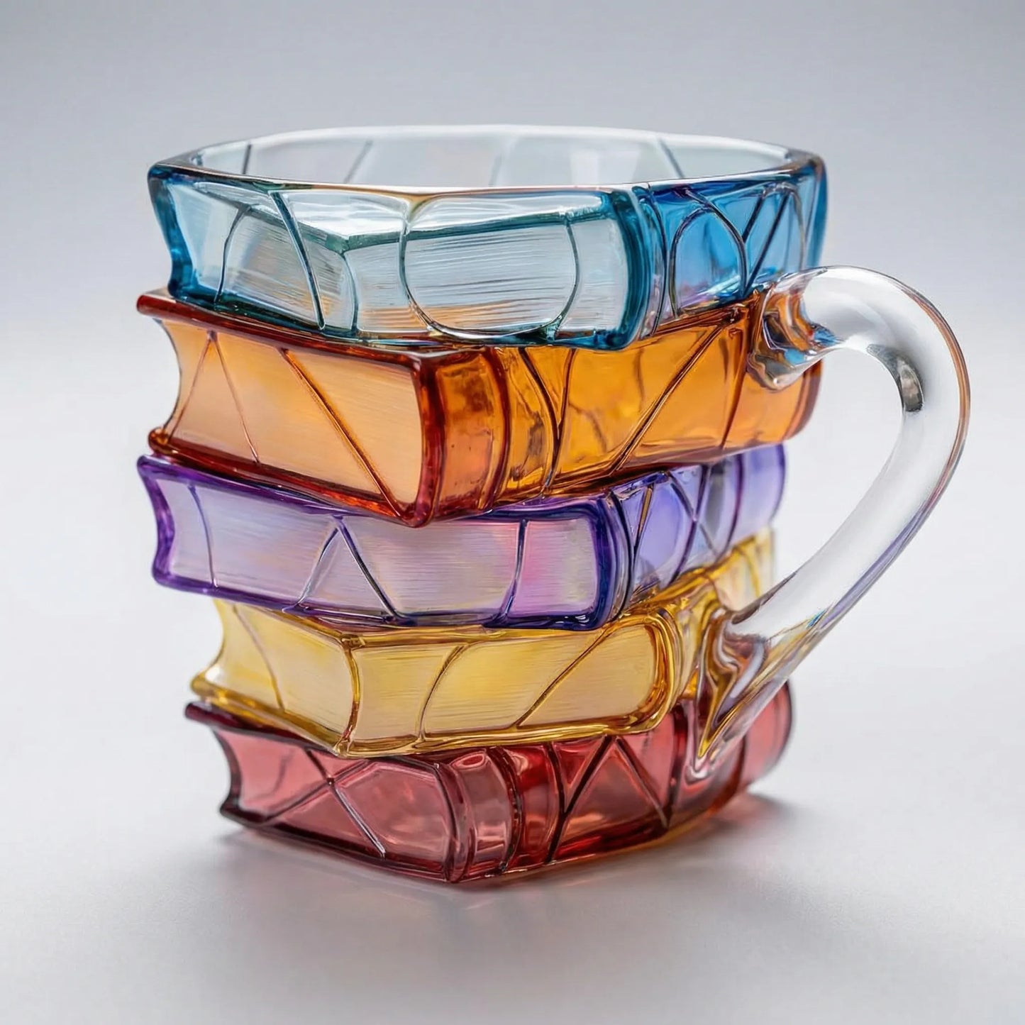 Hand-Painted Book-Shaped Mug - 10.3 oz Literary Coffee Cup