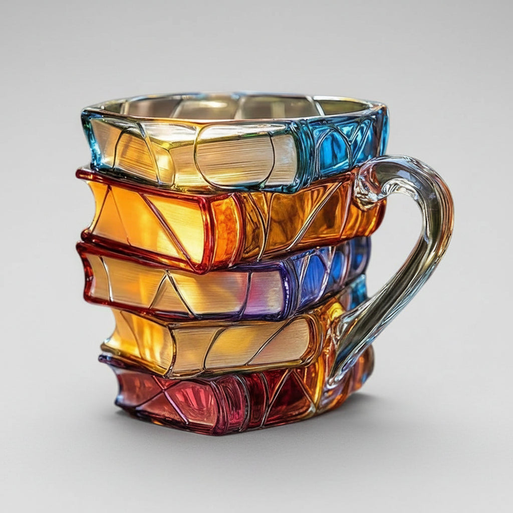 Colorful Glass Book Style Mug