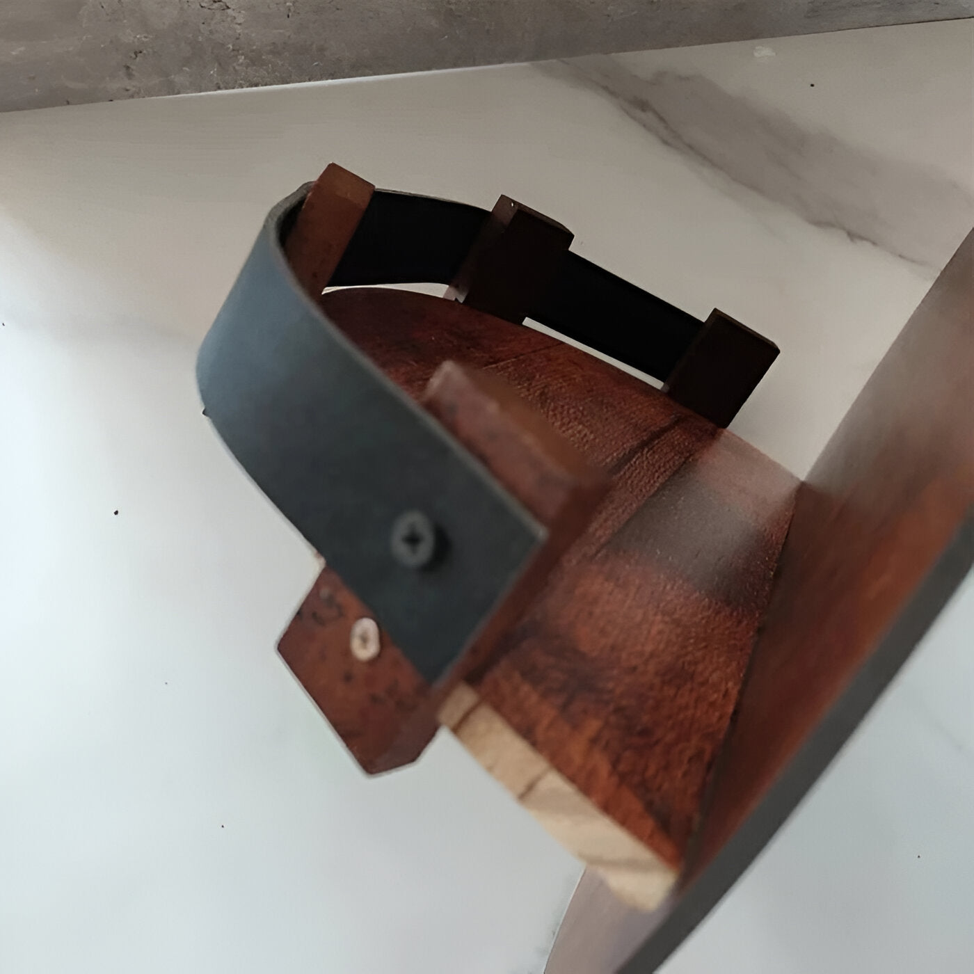 Rustic Bourbon Barrel Whiskey Shelf with D-Ring Hanger