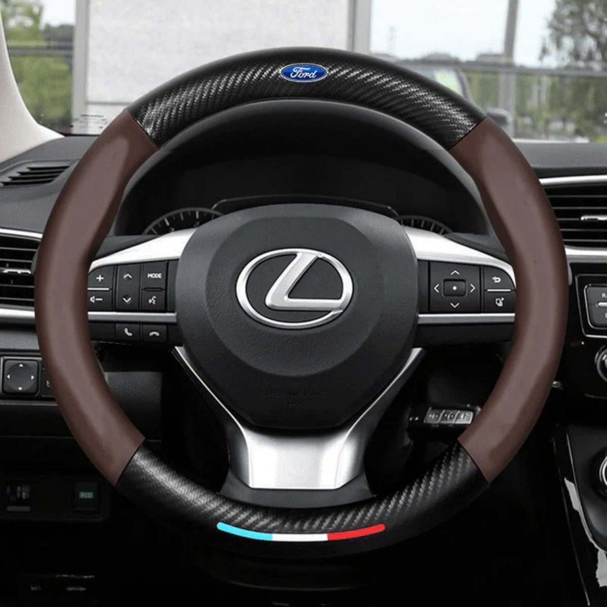 Breathable Anti-Slip Synthetic Leather Steering Wheel Cover