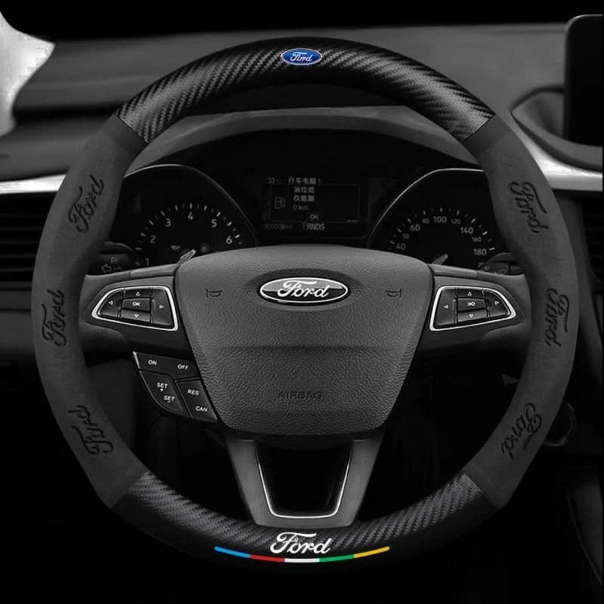 Breathable Anti-Slip Synthetic Leather Steering Wheel Cover