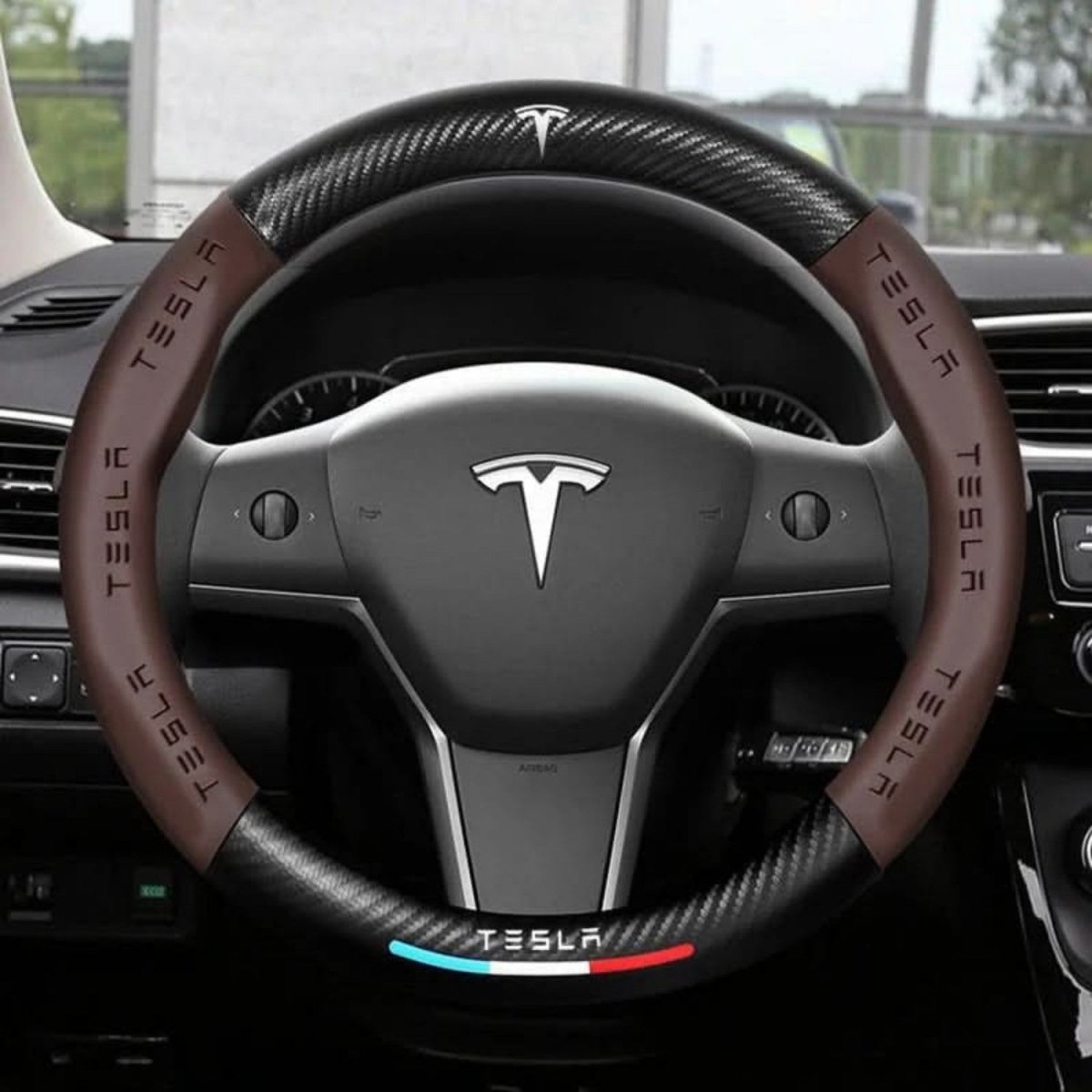 Breathable Anti-Slip Synthetic Leather Steering Wheel Cover