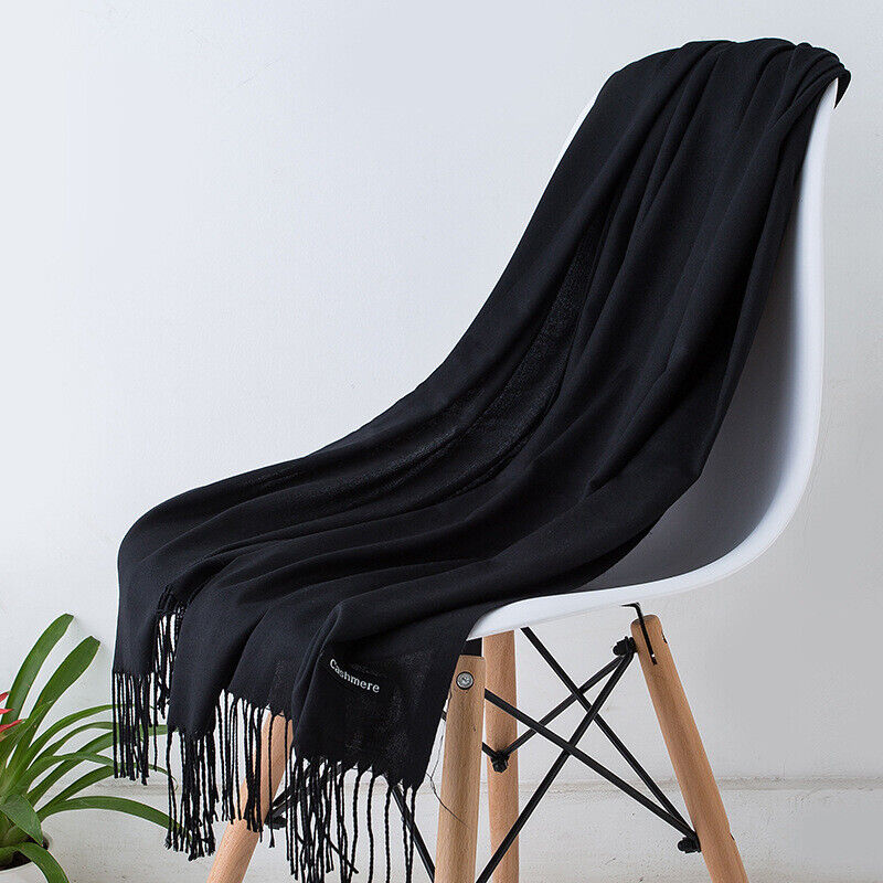 Long Cashmere Scarf with Tassels - Soft and Stylish