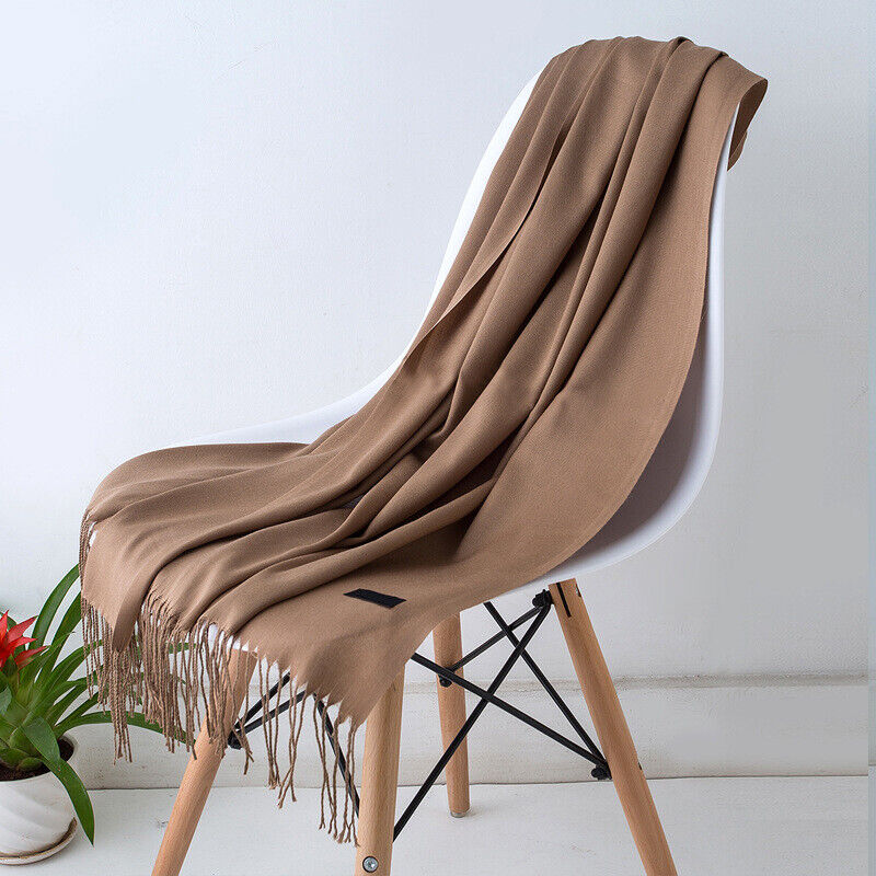 Long Cashmere Scarf with Tassels - Soft and Stylish