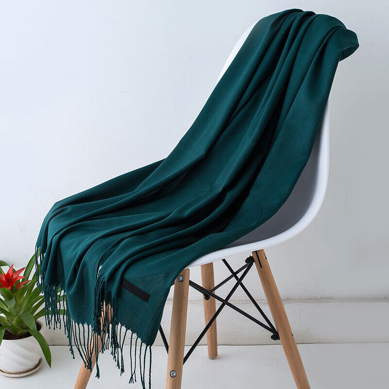 Long Cashmere Scarf with Tassels - Soft and Stylish