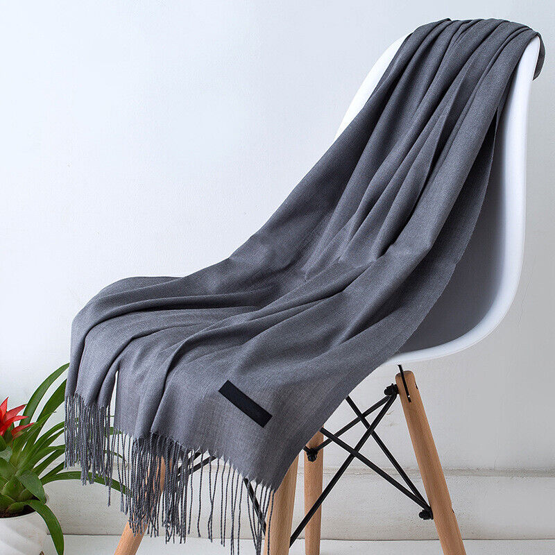 Long Cashmere Scarf with Tassels - Soft and Stylish