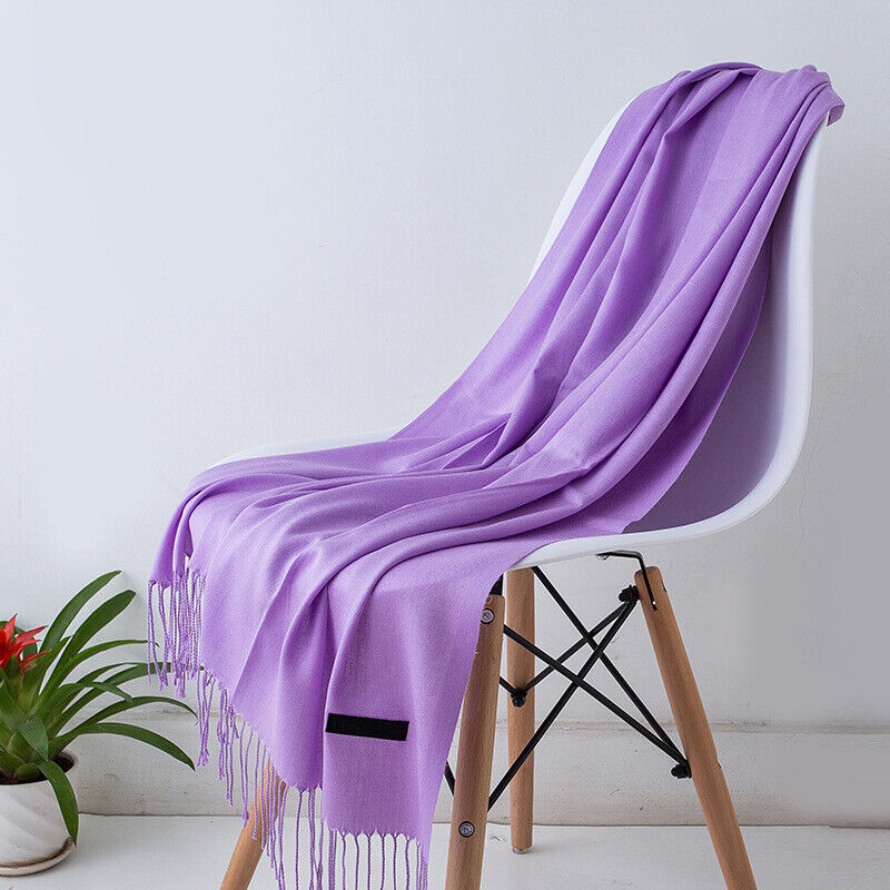 Long Cashmere Scarf with Tassels - Soft and Stylish