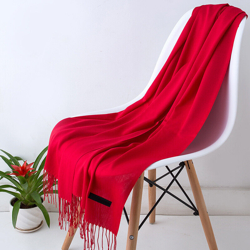 Long Cashmere Scarf with Tassels - Soft and Stylish
