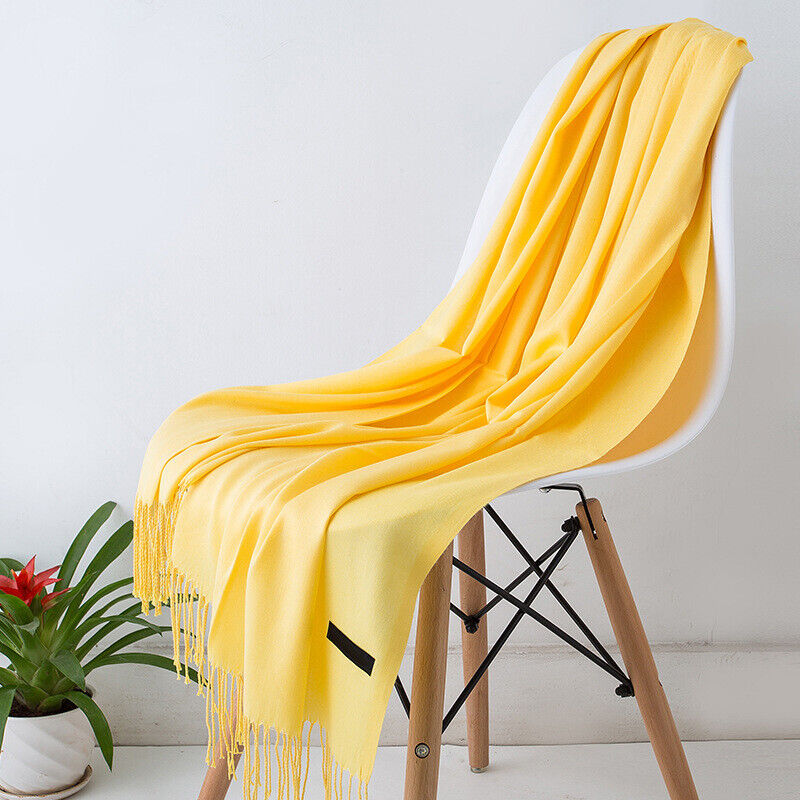Long Cashmere Scarf with Tassels - Soft and Stylish