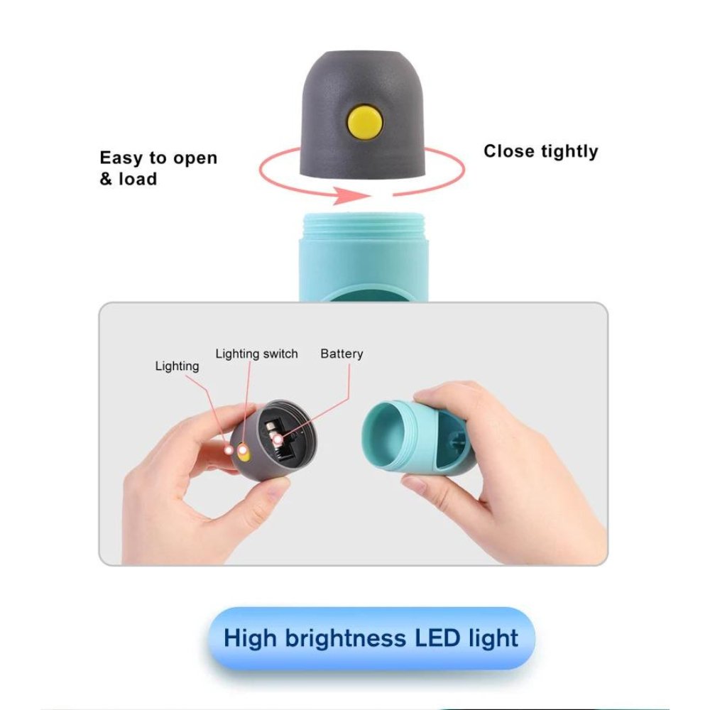 LED Light Dog Poop Bag Dispenser with Biodegradable Bags
