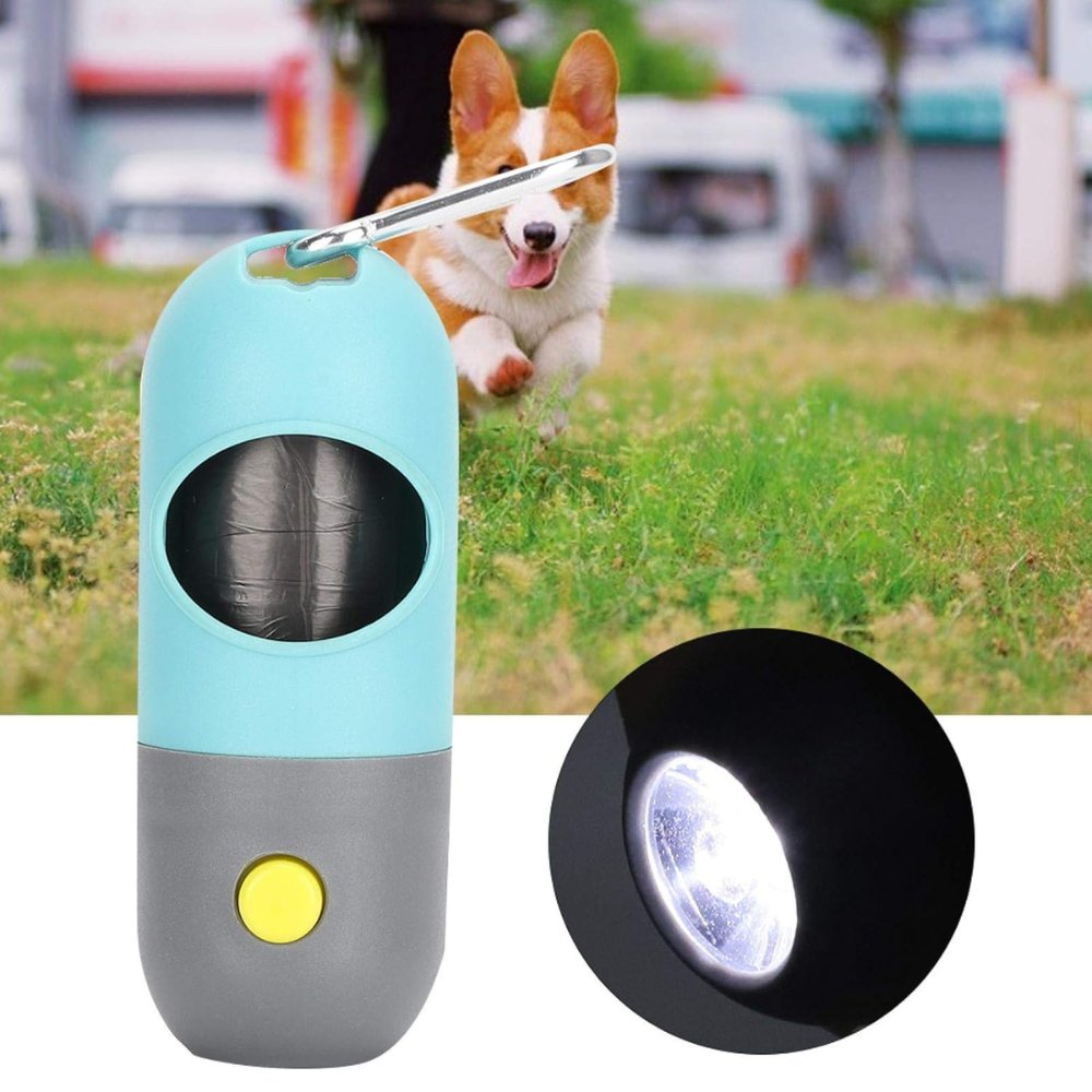 LED Light Dog Poop Bag Dispenser with Biodegradable Bags