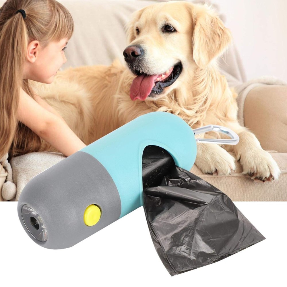 LED Light Dog Poop Bag Dispenser with Biodegradable Bags