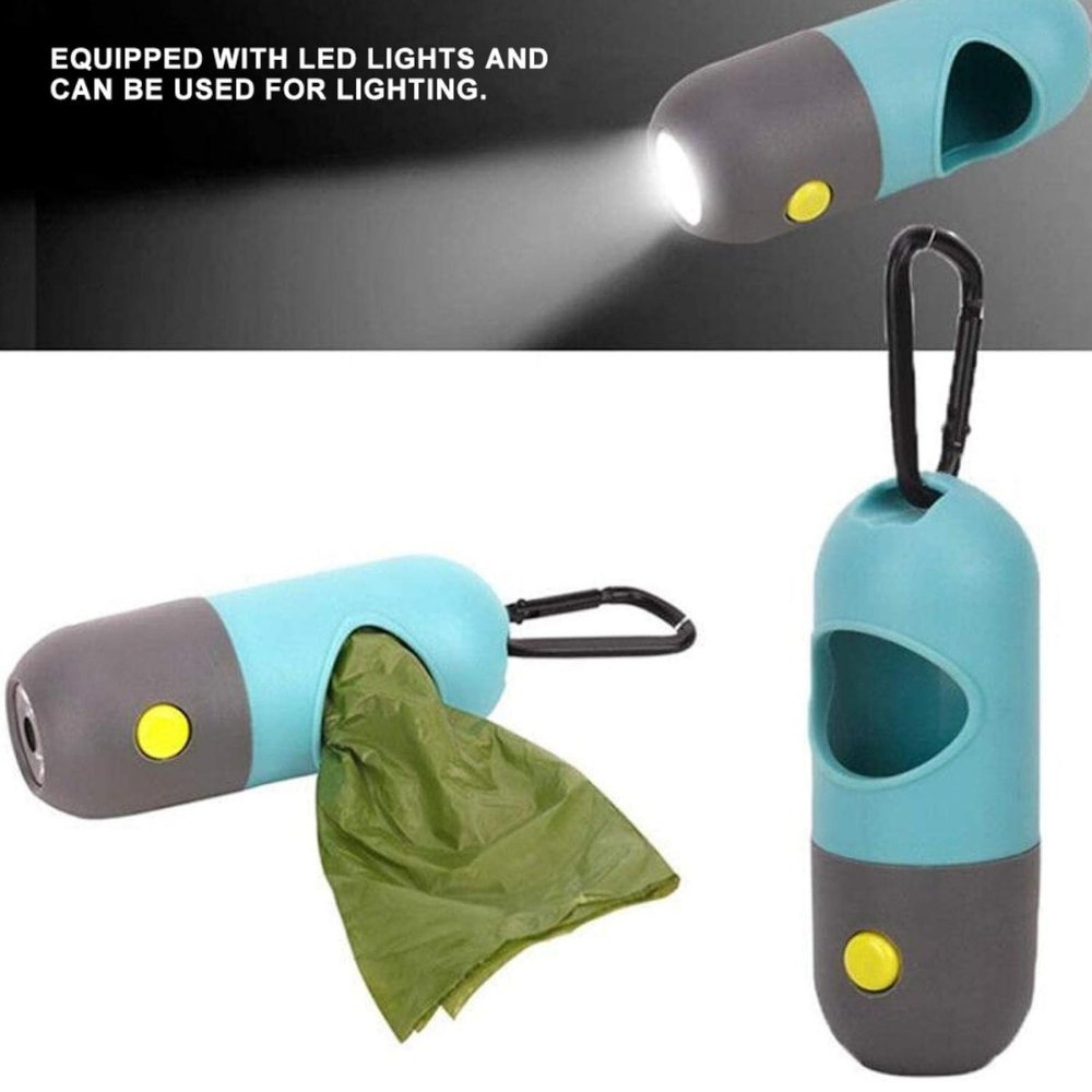 LED Light Dog Poop Bag Dispenser with Biodegradable Bags