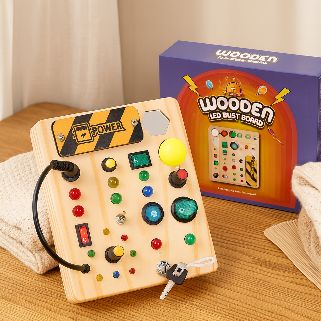 Interactive Montessori Activity Board with LED Lights