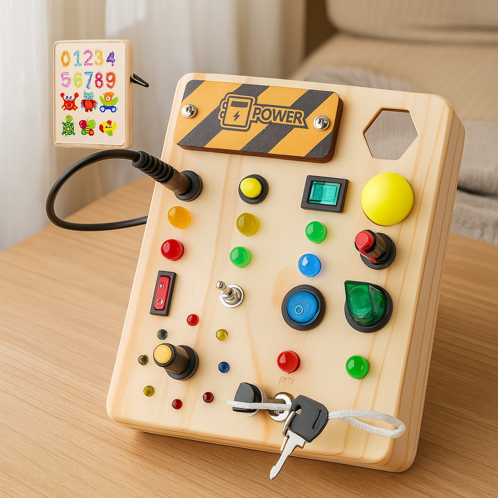 Interactive Montessori Activity Board with LED Lights