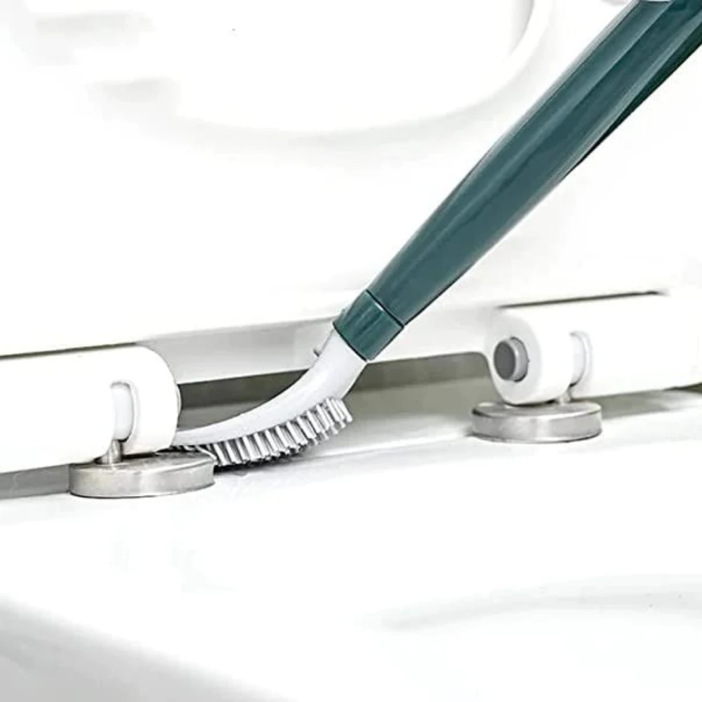 Flexible Toilet Brush with Integrated Cleaner Dispenser and Quick-Dry Holder