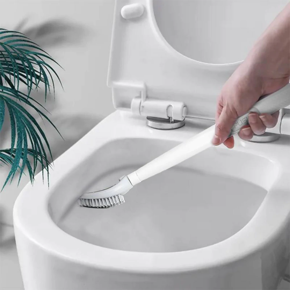 Flexible Toilet Brush with Integrated Cleaner Dispenser and Quick-Dry Holder