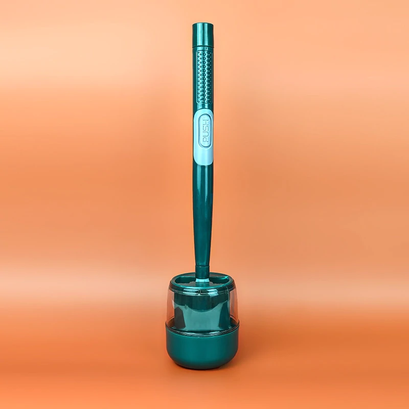 Flexible Toilet Brush with Integrated Cleaner Dispenser and Quick-Dry Holder
