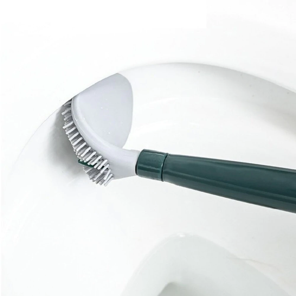 Flexible Toilet Brush with Integrated Cleaner Dispenser and Quick-Dry Holder