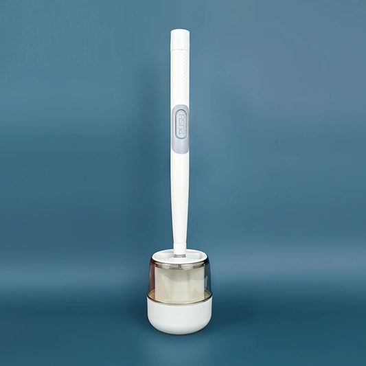 Flexible Toilet Brush with Integrated Cleaner Dispenser and Quick-Dry Holder