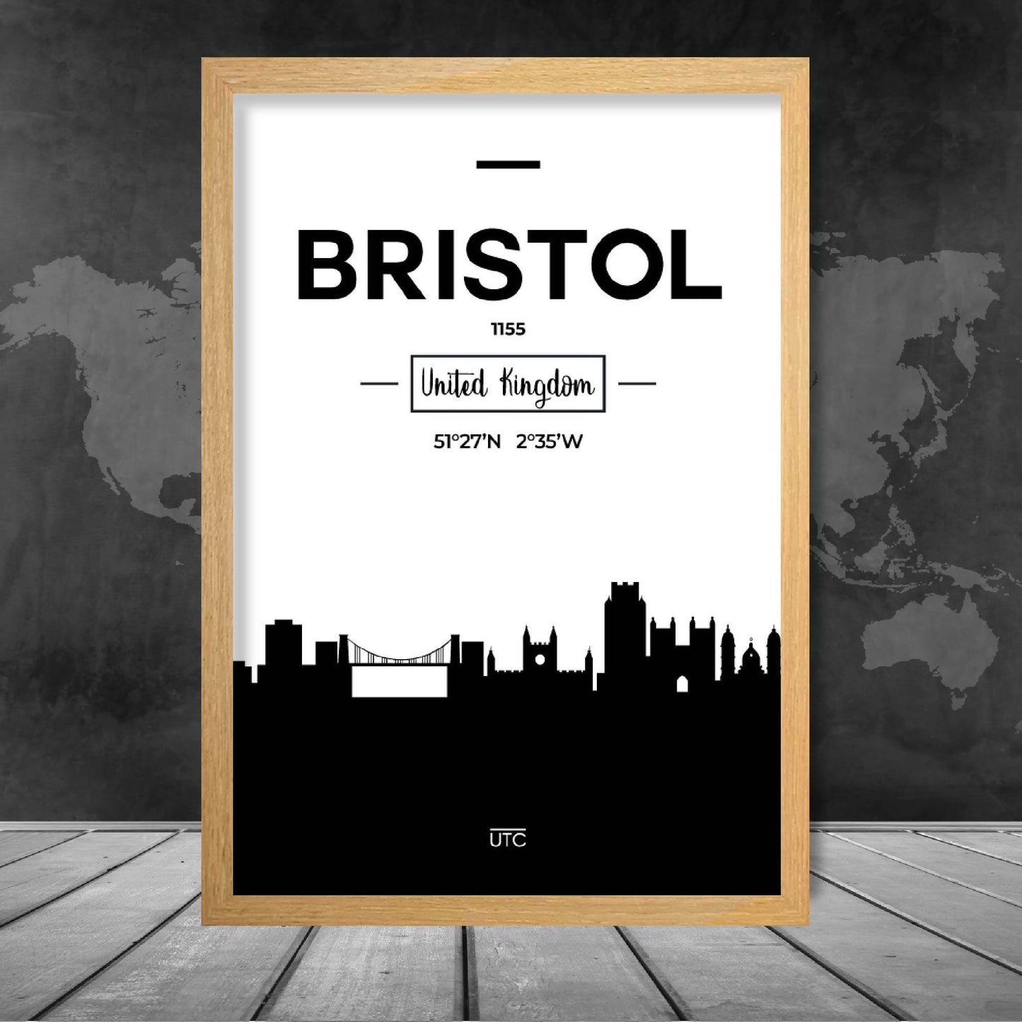 Bristol City Skyline Art Print on Matte Archival Paper