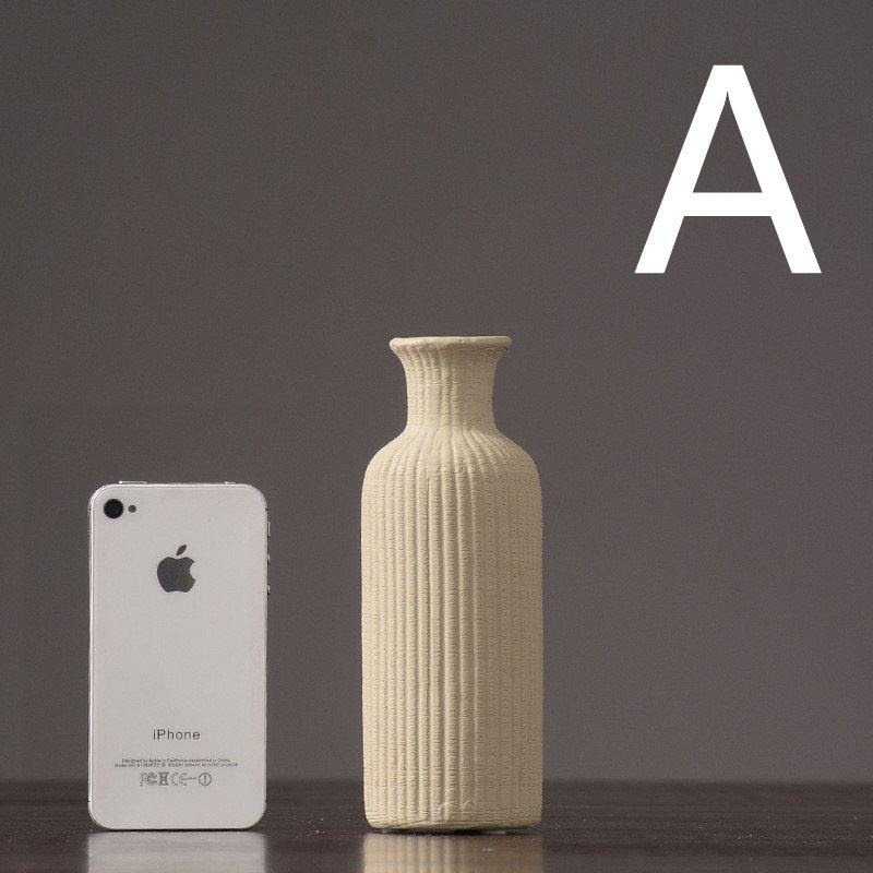 Ceramic Minimalist Flower Vase in Brown Beige and Gray