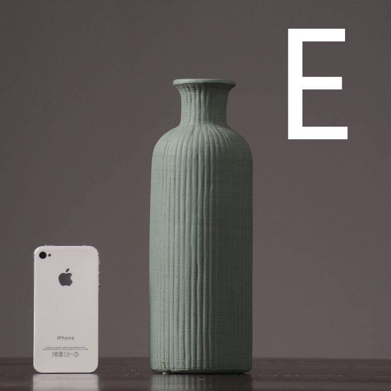Ceramic Minimalist Flower Vase in Brown Beige and Gray