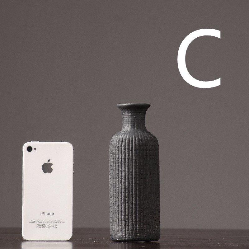 Ceramic Minimalist Flower Vase in Brown Beige Gray