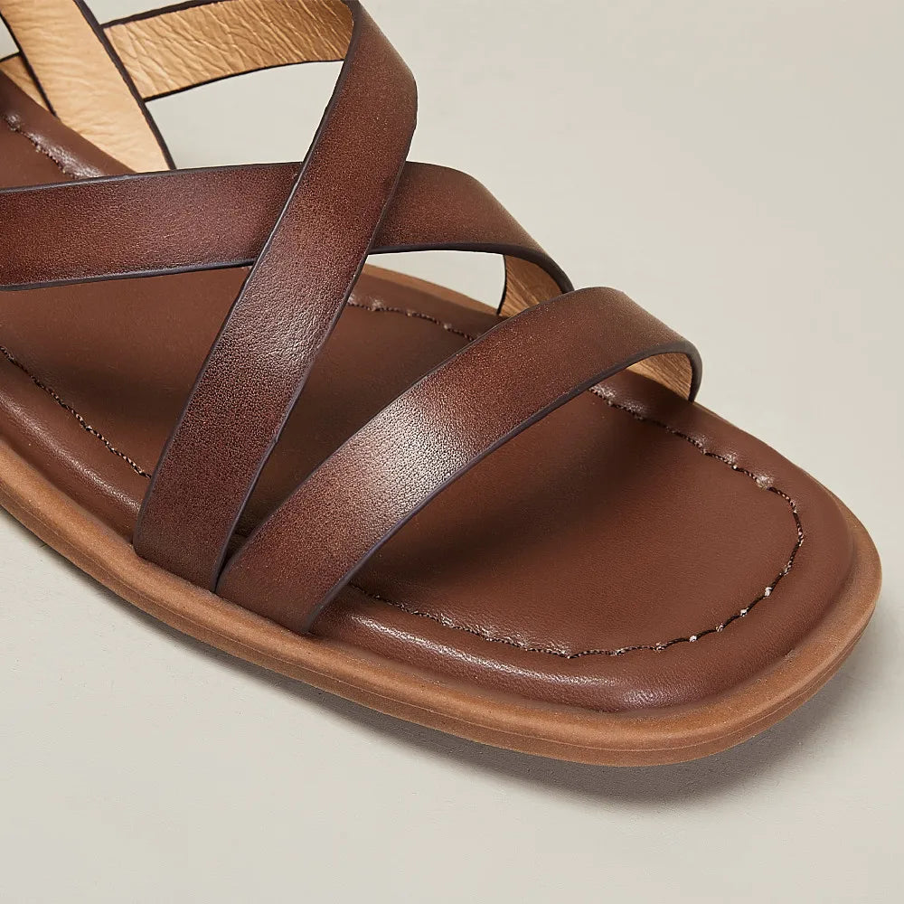 Handcrafted Women's Comfort Sandals with Cushioned Insole and Adjustable Ankle Buckle