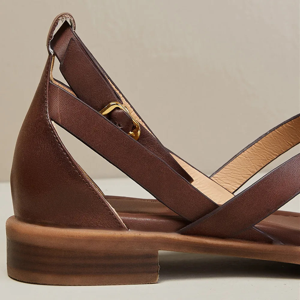 Handcrafted Women's Comfort Sandals with Cushioned Insole and Adjustable Ankle Buckle