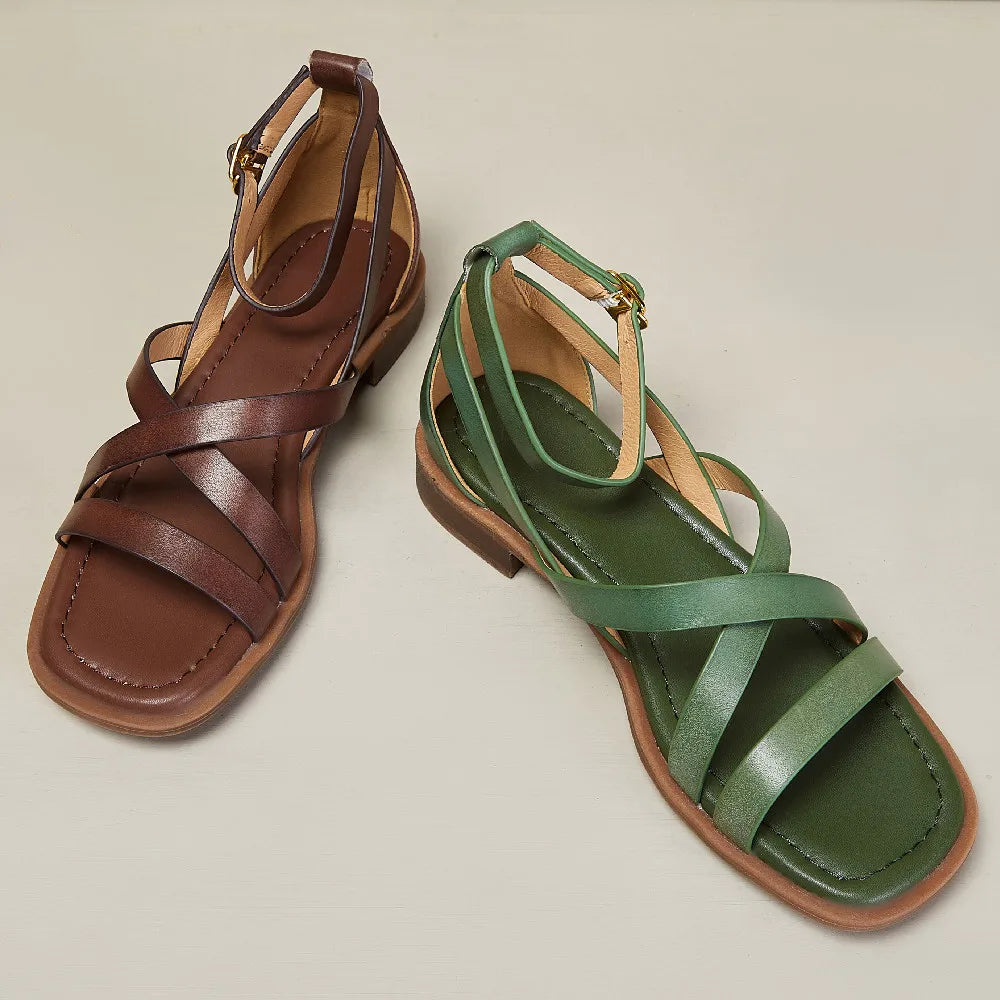 Handcrafted Women's Comfort Sandals with Cushioned Insole and Adjustable Ankle Buckle