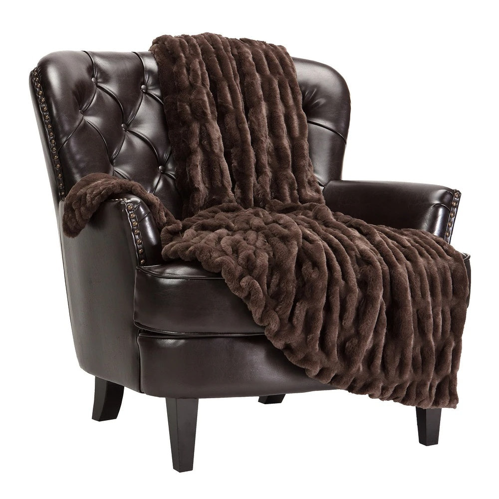 Reversible Faux Fur Throw Blanket
