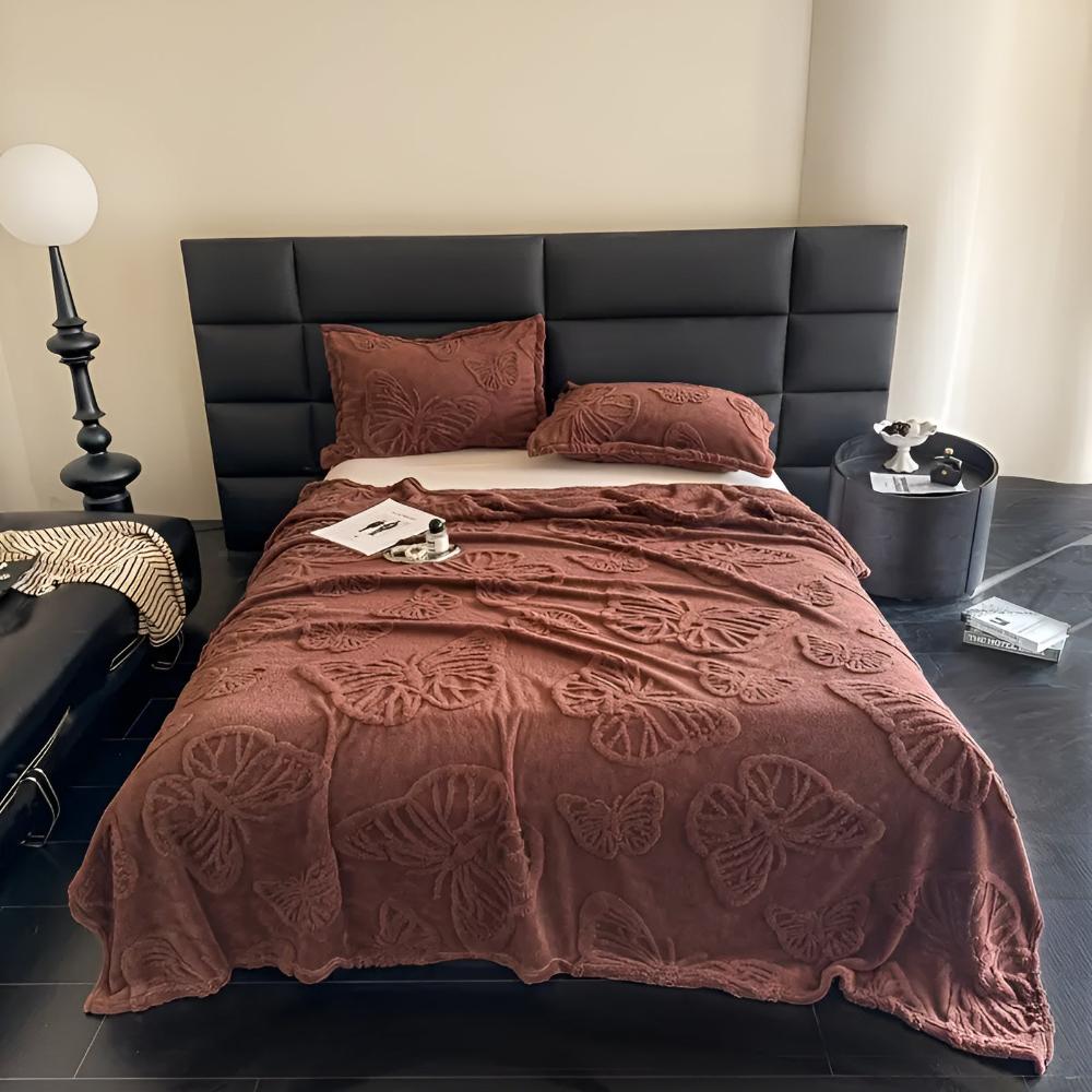 3D Butterfly Jacquard Flannel Blanket