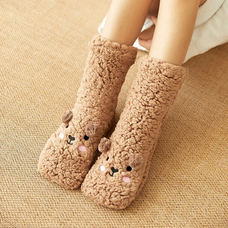 Kawaii Bear Fleece Non-Slip Warm Socks