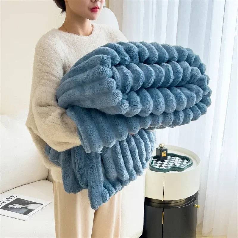 Ultra-Soft Checkered Fleece Blanket
