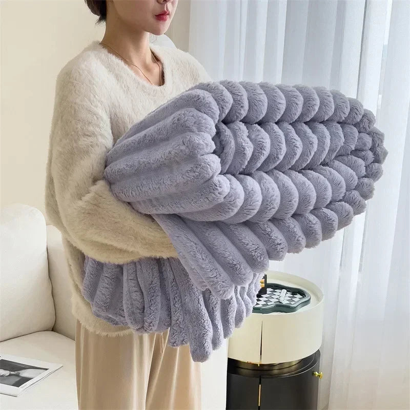 Ultra-Soft Checkered Fleece Blanket