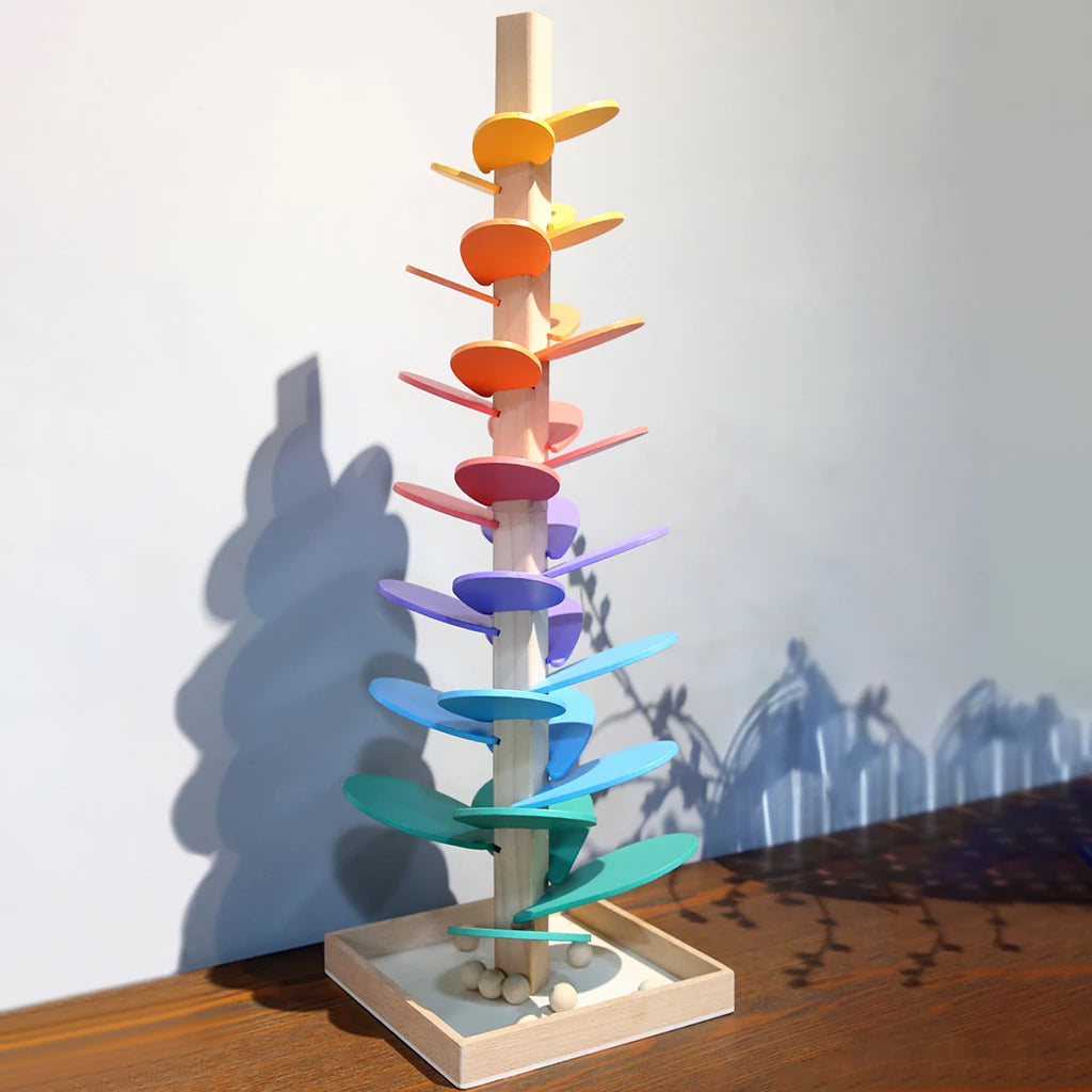 Interactive Rainbow Marble Tower