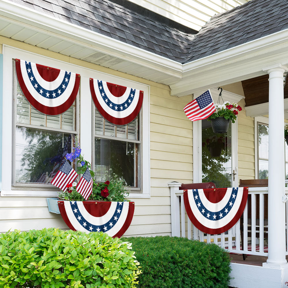 Stars and Stripes Double-Sided Fan Flag - Durable Canvas Patriotic Decoration