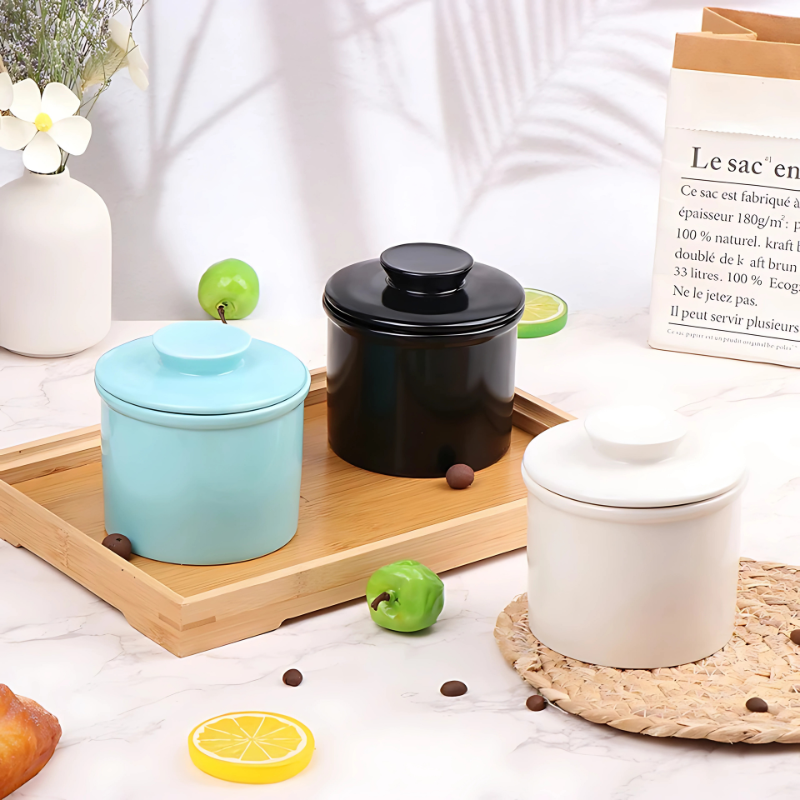 Ceramic Butter Keeper with Waterproof Design for Spreadable Freshness