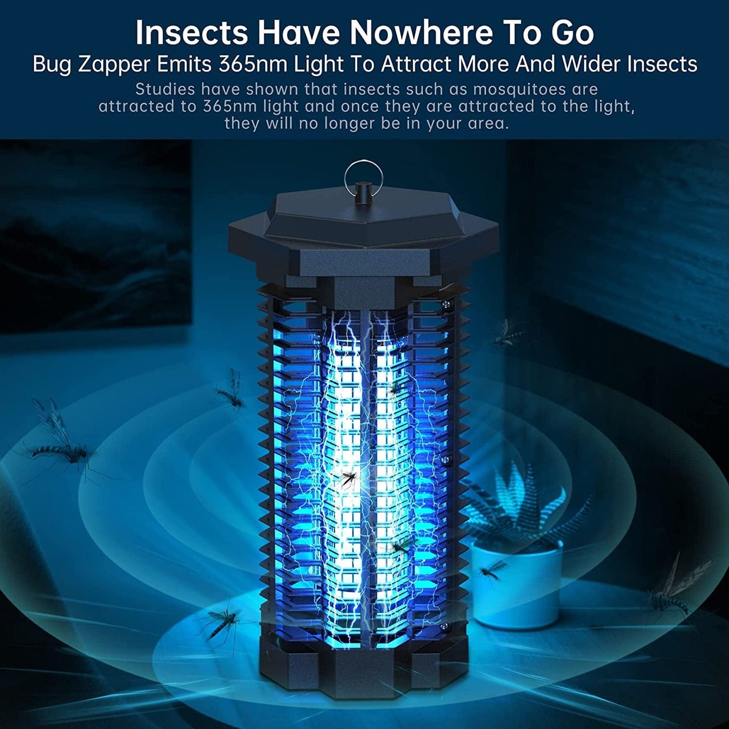 Electric Mosquito Trap with 3500V High-Voltage Protection