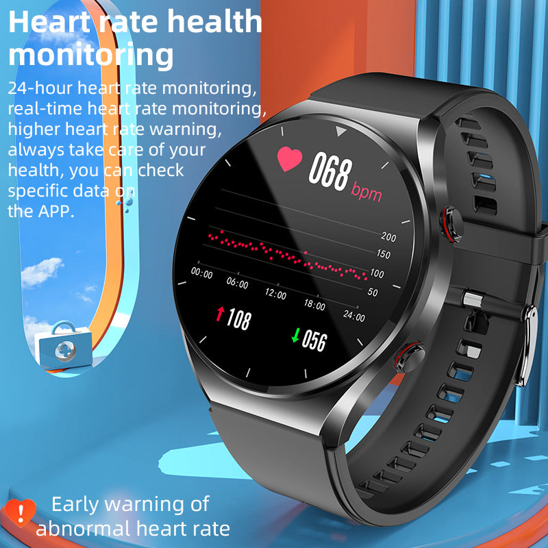 Smart Health Watch with Blood Glucose, Blood Pressure, ECG, and Heart Rate Monitor