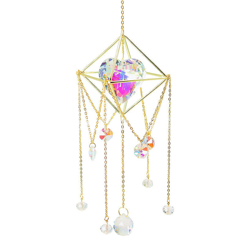 Crystal Sun Catcher Wind Chime with Natural Gemstones
